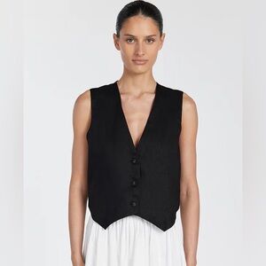 DISSH black linen vest (Banks)